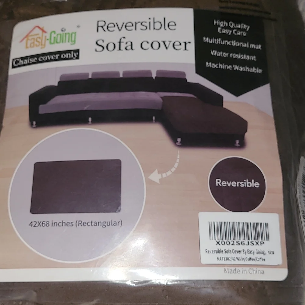 New in packaging! Reversible rectangular chaise couch cover mat